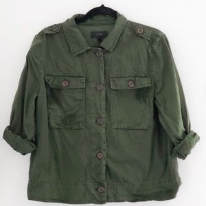 J.Crew army green button-up jacket